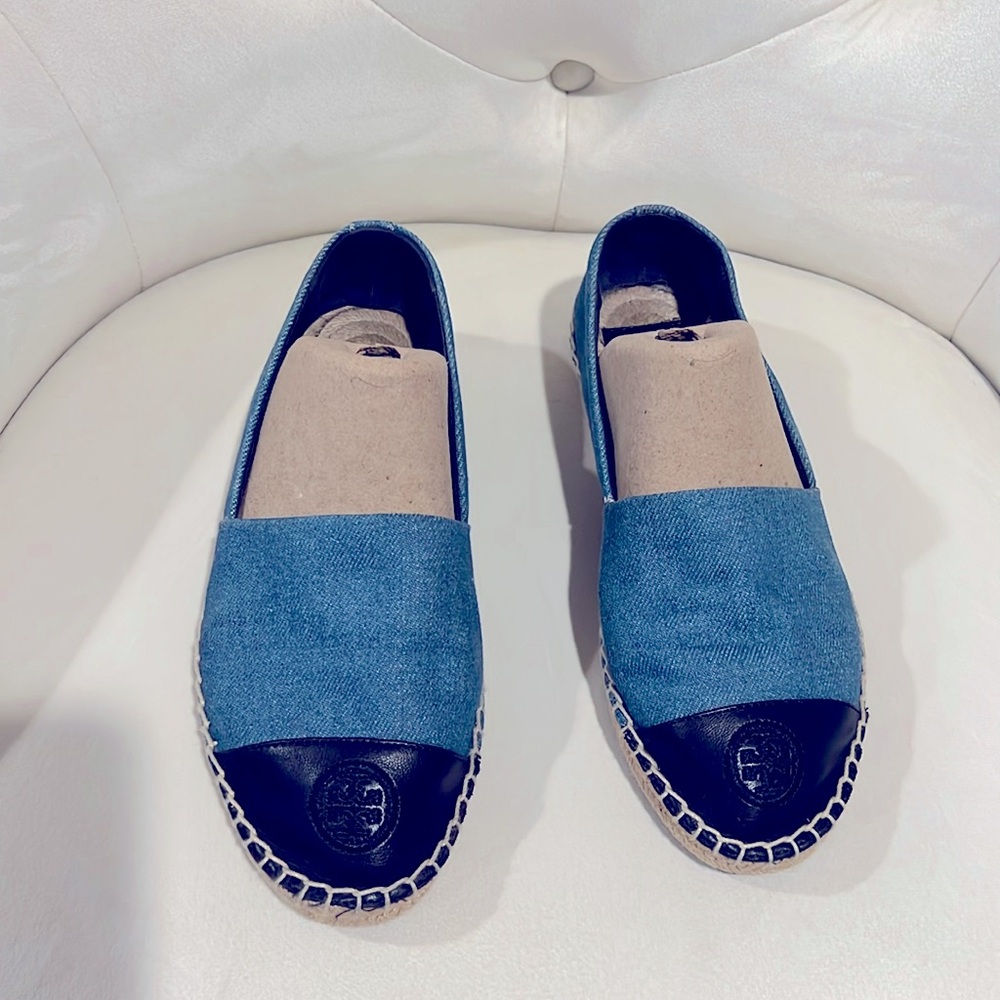 TORY Burch Color Block Denim & Leather EspAdrille